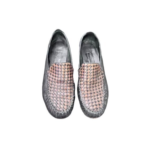 Cole Haan Men's Slip On Loafers Size‎ 9 B Black Brown Basket Weave Soft Leather - Picture 9 of 10